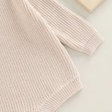 Combinaison tricot nouveau-né printemps-automne - grenouillère pull casual garçon fille 0-2 ans