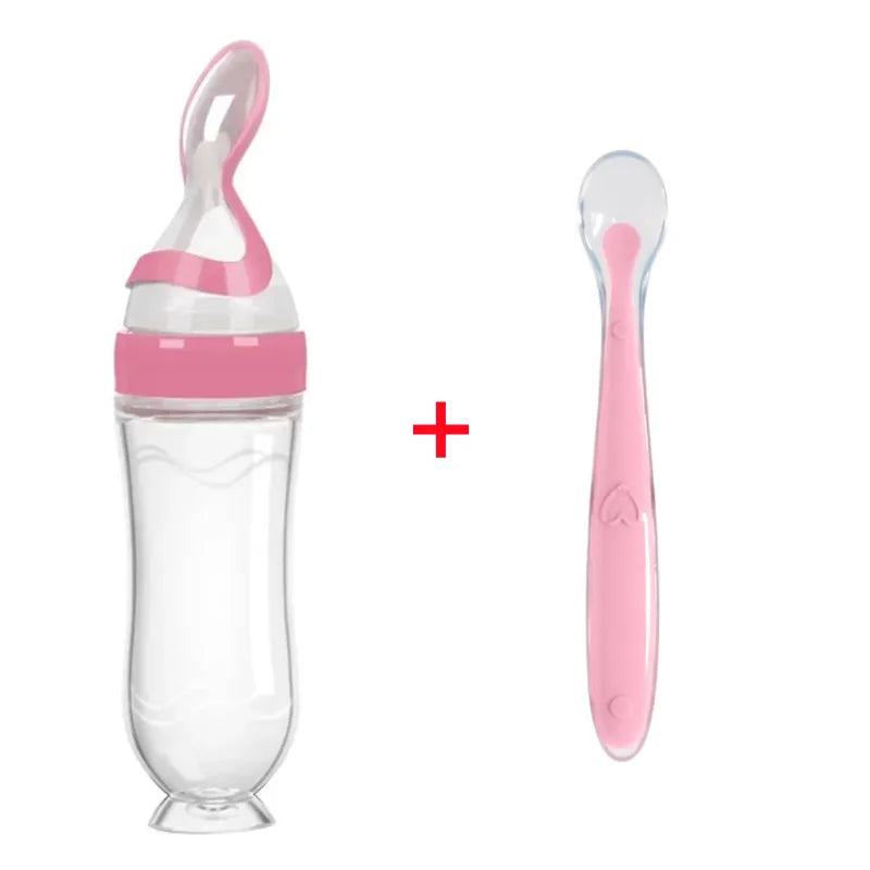 Biberon avec cuillère silicone Mybooni — Set alimentation bébé et tout-petit