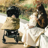 Cape à capuche bébé pour poussette et porte-bébé