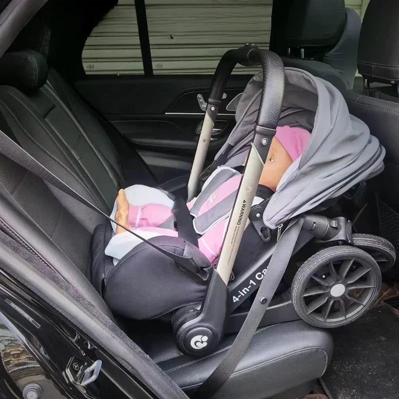 Poussette 4-en-1 multifonctionnelle pliable avec siège auto bébé EU Stock