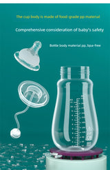 Biberon anti-coliques col large avec bille gravité et tétine silicone