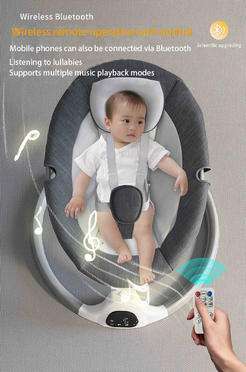 Berceau électrique bébé Bluetooth musique télécommande moustiquaire multifonctionnel