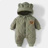 Combinaison hiver bébé fourrure intérieure - grenouillère ourson chaud 0-12 mois