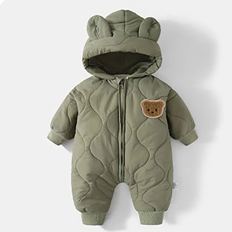 Grenouillère bébé hiver fourrure Mybooni — Motif ours dessin animé