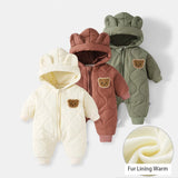 Grenouillère bébé hiver fourrure Mybooni — Motif ours dessin animé
