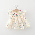 Robe bébé coton brodée fleurs Mybooni — Imprimé pois colorés