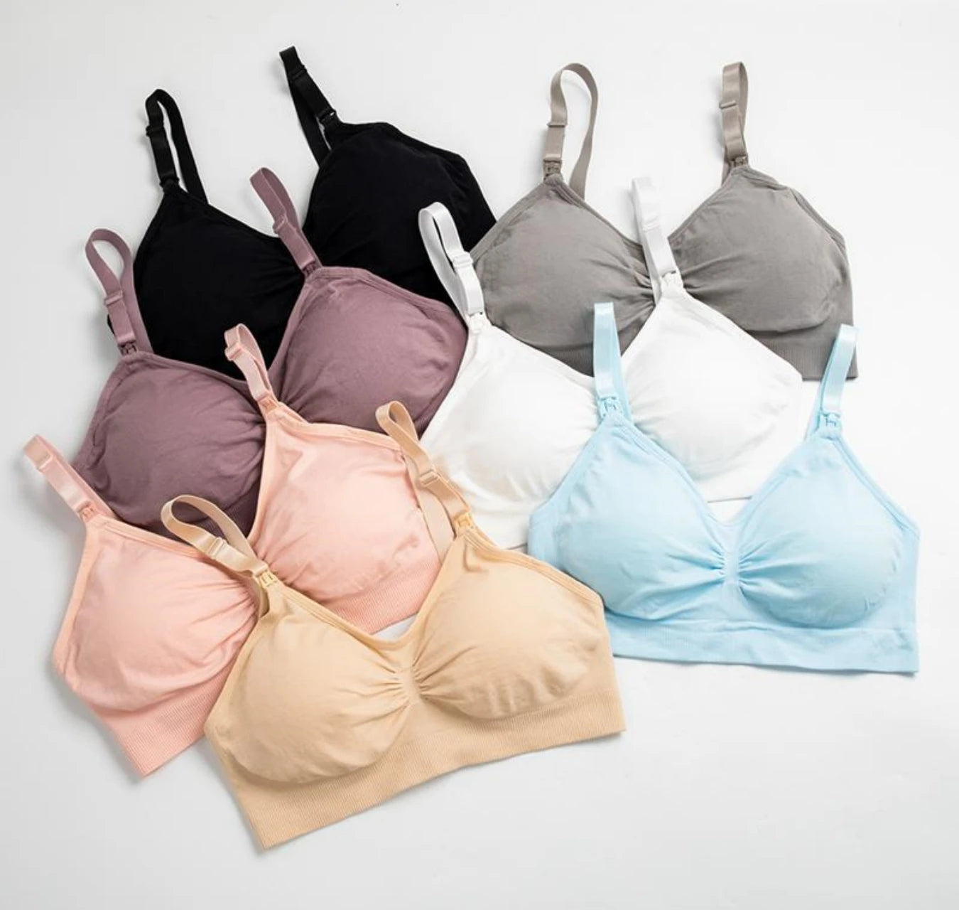 Lot 3 soutiens-gorge d'allaitement coton respirant grande taille push-up