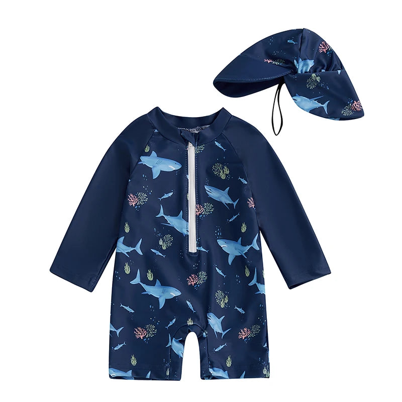 0-5Years Kids Boy Rash Guard Swimsuits Shark Pr — vue complémentaire 12