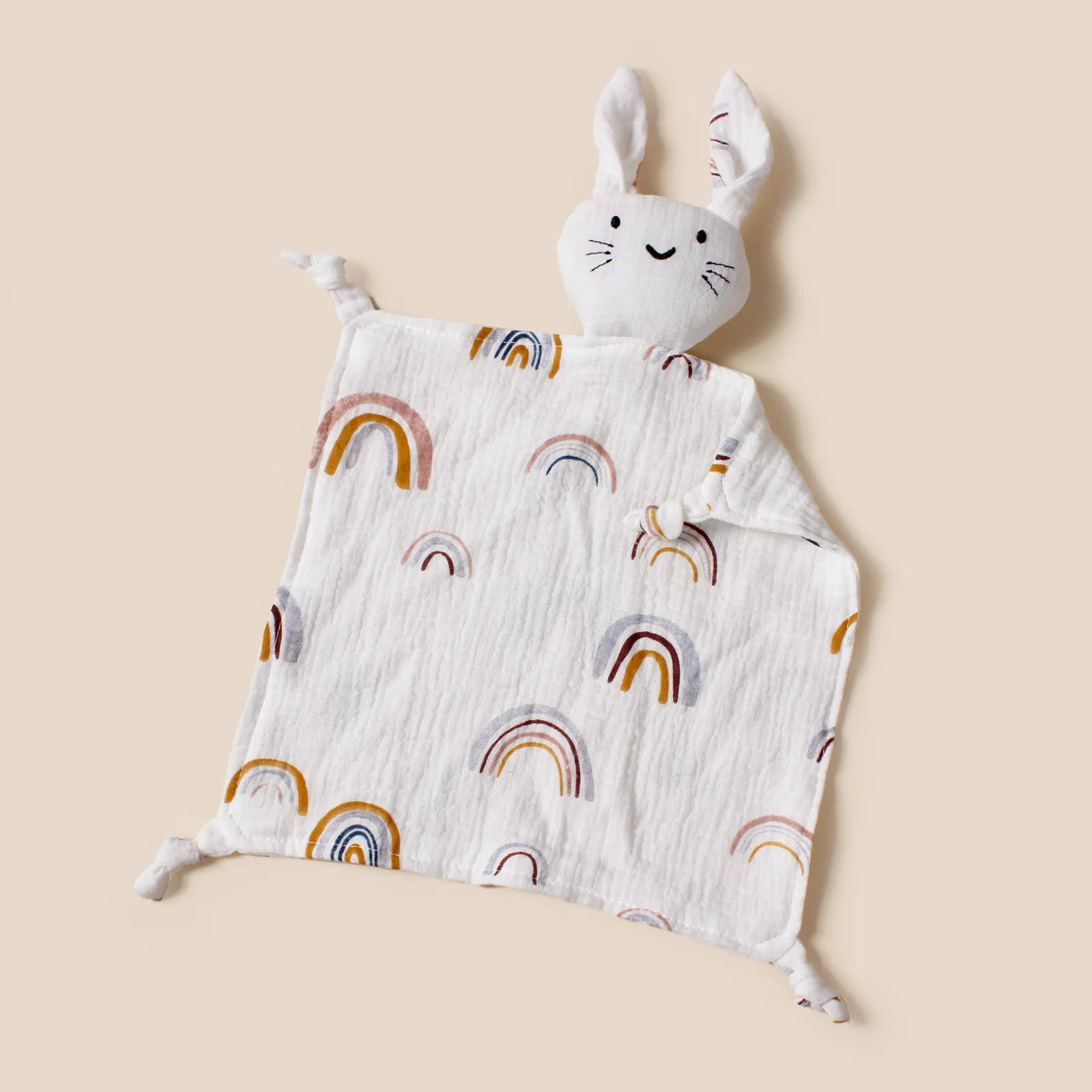 Doudou chat en mousseline coton pour nouveau-né