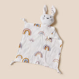 Doudou chat en mousseline coton pour nouveau-né