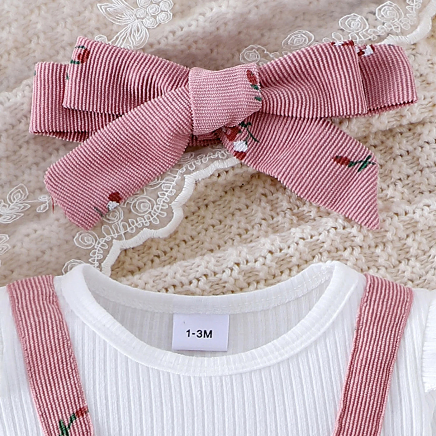Barboteuse bébé fille floral Mybooni — Grenouillère manches longues avec bandeau