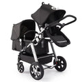 Poussette double jumeaux pliable Mybooni — Double siège landau avec amortisseurs