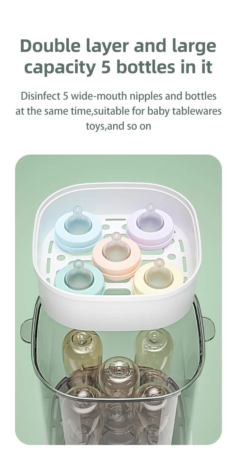 Stérilisateur vapeur électrique biberon multifonction - chauffe-lait bébé avec minuterie