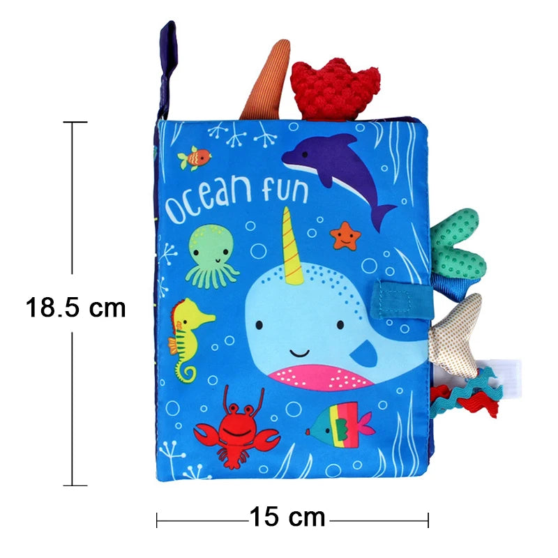 Livre tissu activités Montessori Mybooni — Noir et blanc bébé 0-12M