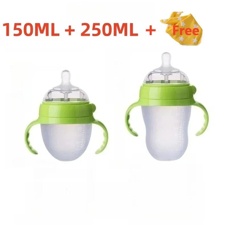 Biberon silicone nano avec poignée anti-étouffement pour sevrage bébé