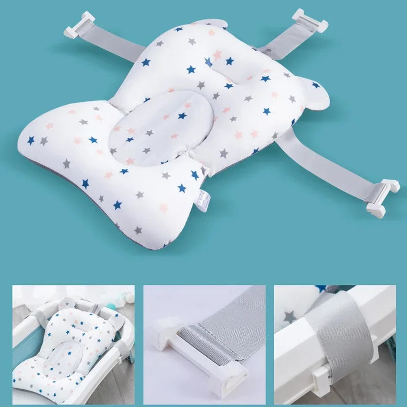 Oreiller baignoire nouveau-né antidérapant - coussin soutien corps bébé siège bain pliable tapis