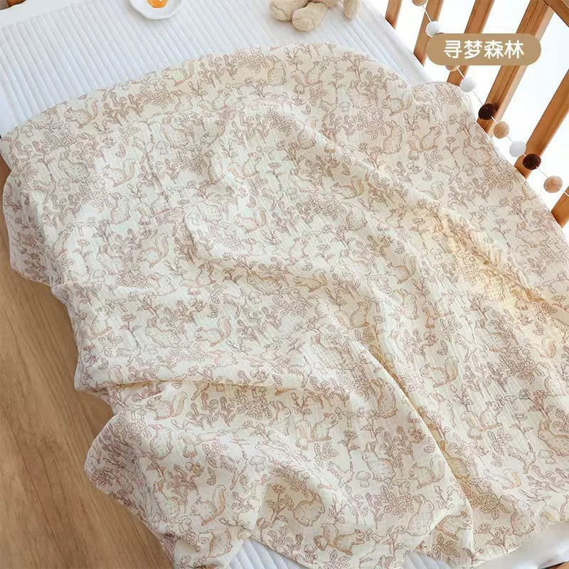 Couverture mousseline coton été pour nouveau-né