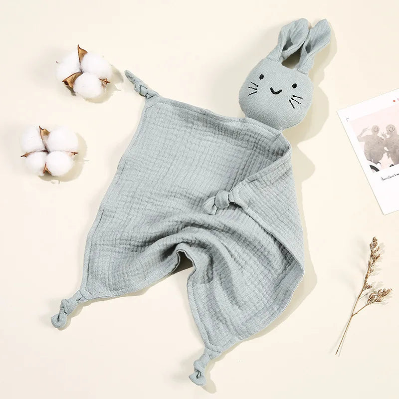 Doudou chat en mousseline coton pour nouveau-né
