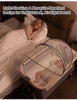 Lit bébé multifonction pliable hauteur ajustable - berceau balancelle lit dormeur portable