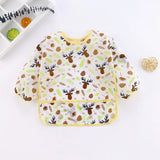 Bavoir tablier imperméable bébé manches longues - smock alimentation enfant plastron bavette vêtement