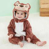 Combinaison pyjama bébé flanelle cartoon - grenouillère licorne/lapin/dinosaure animal