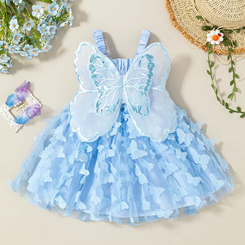 Robe princesse tulle Mybooni — Imprimé papillons bébé fille