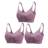 Lot 3 soutiens-gorge d'allaitement coton respirant grande taille push-up