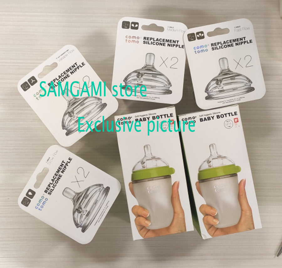 Lot 2 biberons bébé sans BPA silicone vert/rose - biberon enfant 5 oz et 8 oz