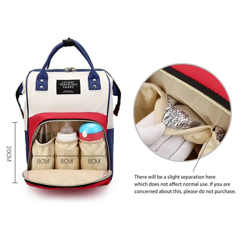 Sac maman toile grande capacité isotherme multifonction
