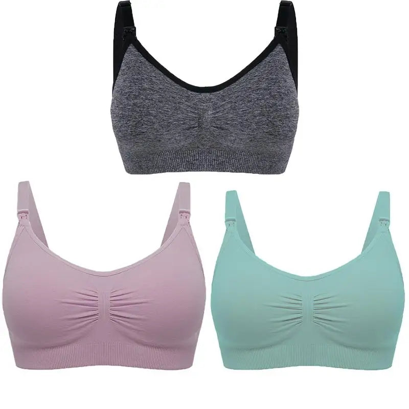 Lot 3 soutiens-gorge d'allaitement coton respirant grande taille push-up