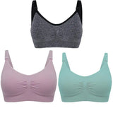 Lot 3 soutiens-gorge d'allaitement coton respirant grande taille push-up