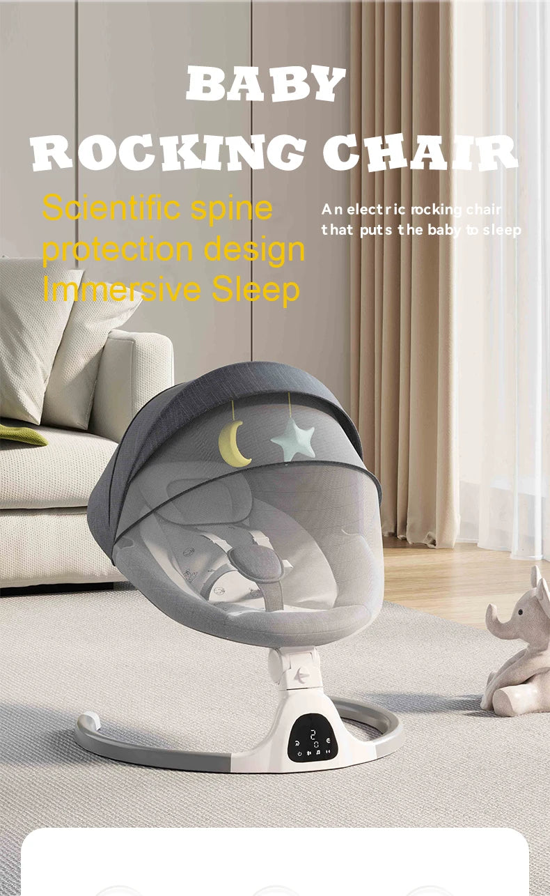 Berceau électrique bébé Bluetooth musique télécommande moustiquaire multifonctionnel