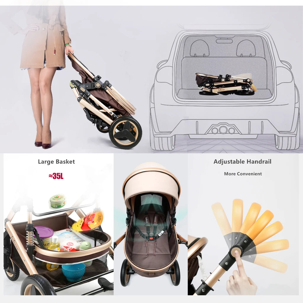 Poussette 3-en-1 pliable Bouni — Multifonction siège auto inclus