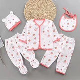 Coffret sous-vêtements bébé 5 pièces Bouni — Haut, pantalons, bavoir et bonnet
