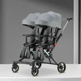 Poussette double légère pliable multifonctionnelle pour jumeaux