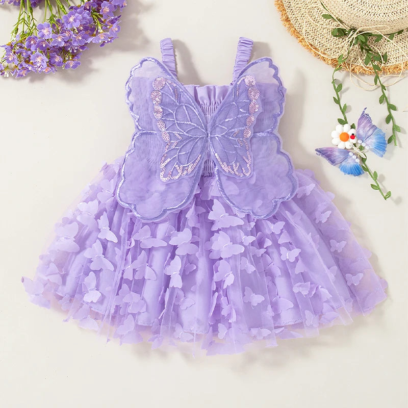Robe princesse tulle Mybooni — Imprimé papillons bébé fille