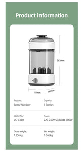 Stérilisateur vapeur électrique biberon multifonction - chauffe-lait bébé avec minuterie