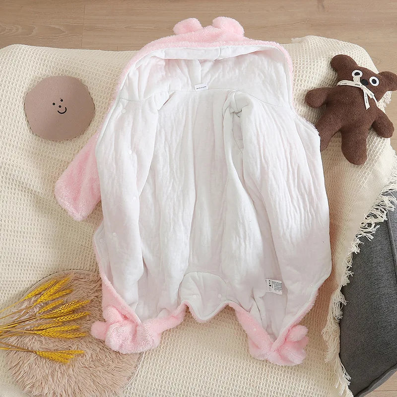 Combinaison bébé hiver peluche Mybooni — Motif chien-lapin 0-2 ans