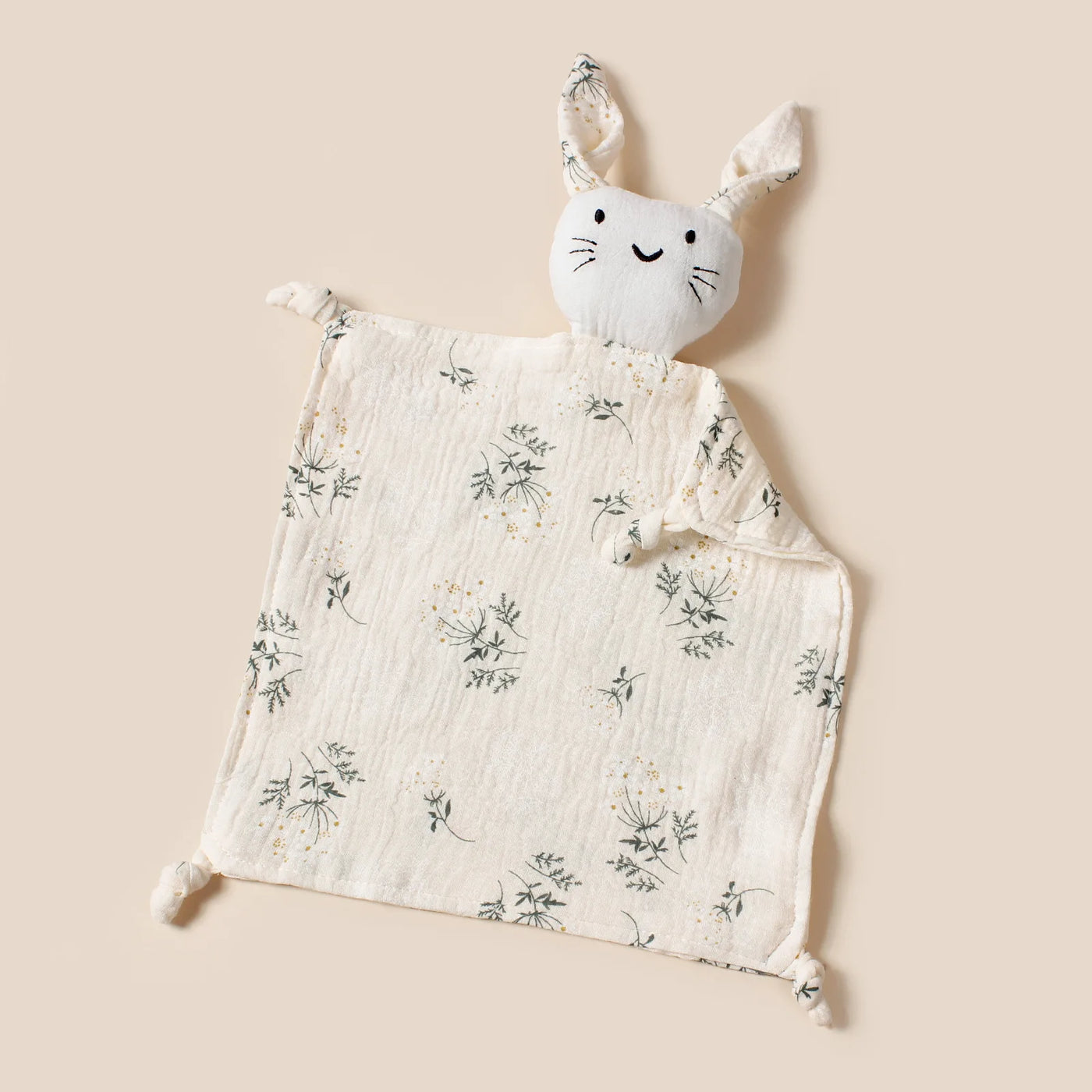 Doudou chat en mousseline coton pour nouveau-né