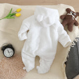 Combinaison bébé automne-hiver peluche chaud - grenouillère cartoon chien/lapin 0-2 ans