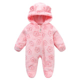 Grenouillère bébé flanelle douce chaude - combinaison imprimée cartoon automne-hiver 0-19 mois