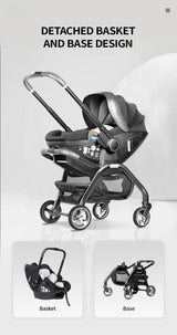 Poussette 4-en-1 Bouni — panier détachable et base modulaire