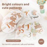 Carte jalons bébé ours cadeau naissance — Bouni