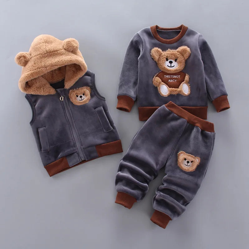 Ensemble sweat à capuche + pantalon bébé garçon/fille - tenue chaude automne-hiver nouveau-né