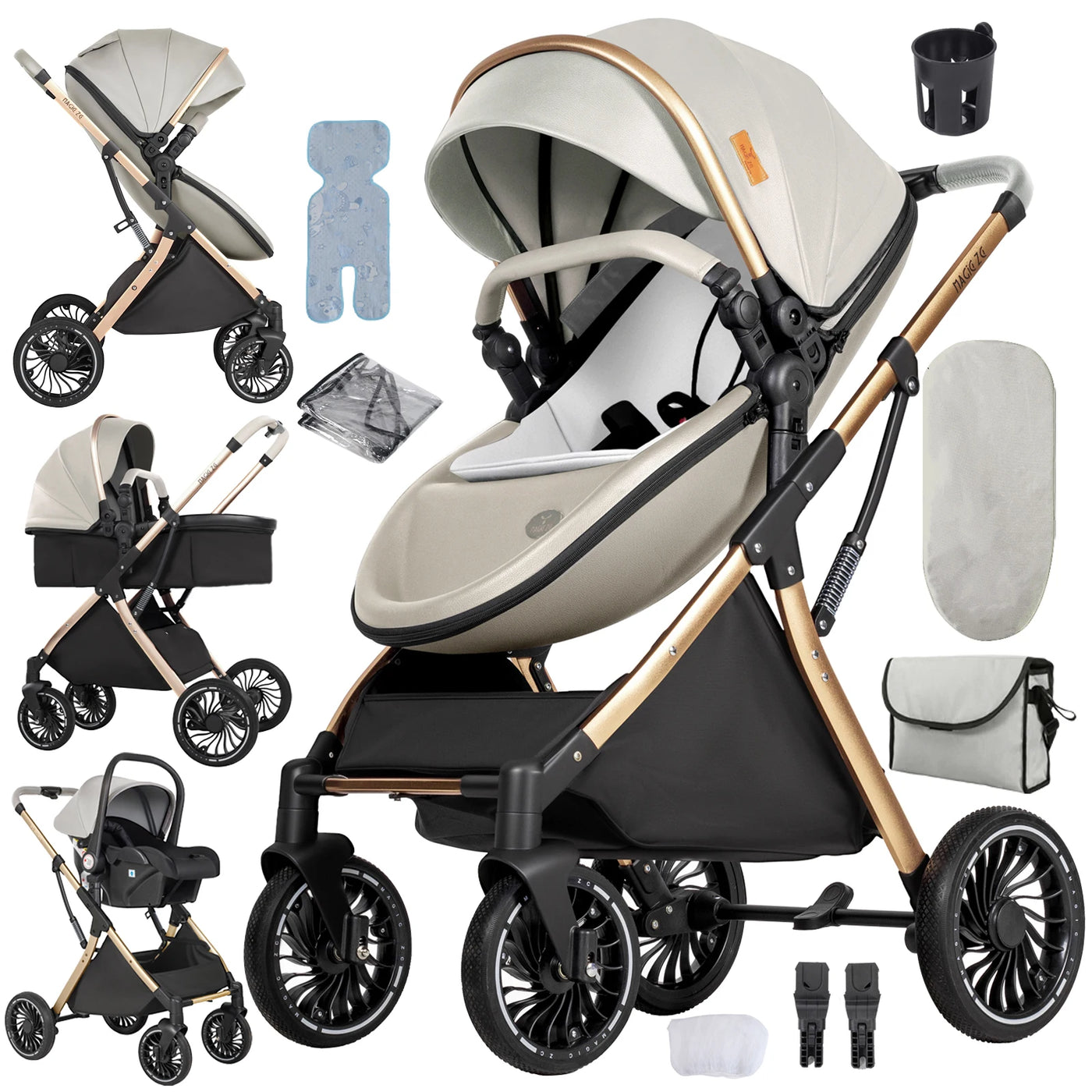 Système voyage 3-en-1 Mybooni — Siège auto harnais sécurité nouveau-né