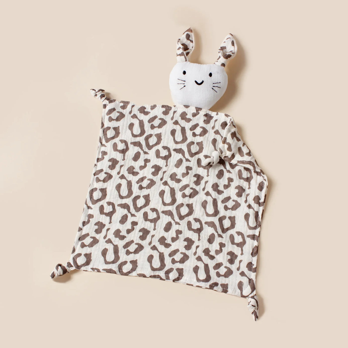 Doudou chat mignon bébé Bouni — Mousseline coton bavoir apaisement sommeil