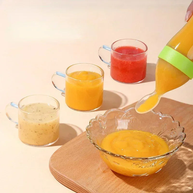 Biberon bébé avec cuillère silicone souple - outil alimentation complémentaire nourrisson toddler