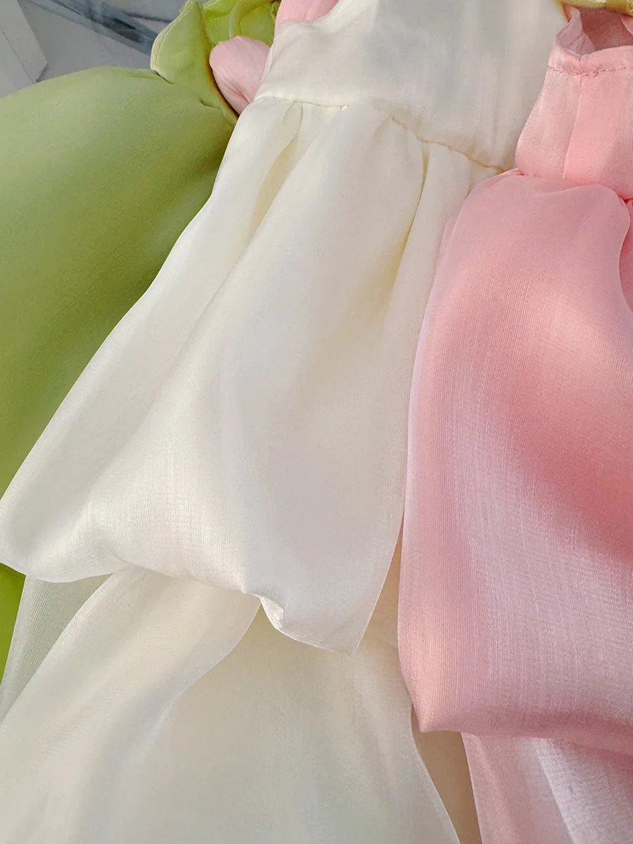 Robe d'anniversaire bébé fille fleur rose - robe gâteau élégante fête 0-2 ans