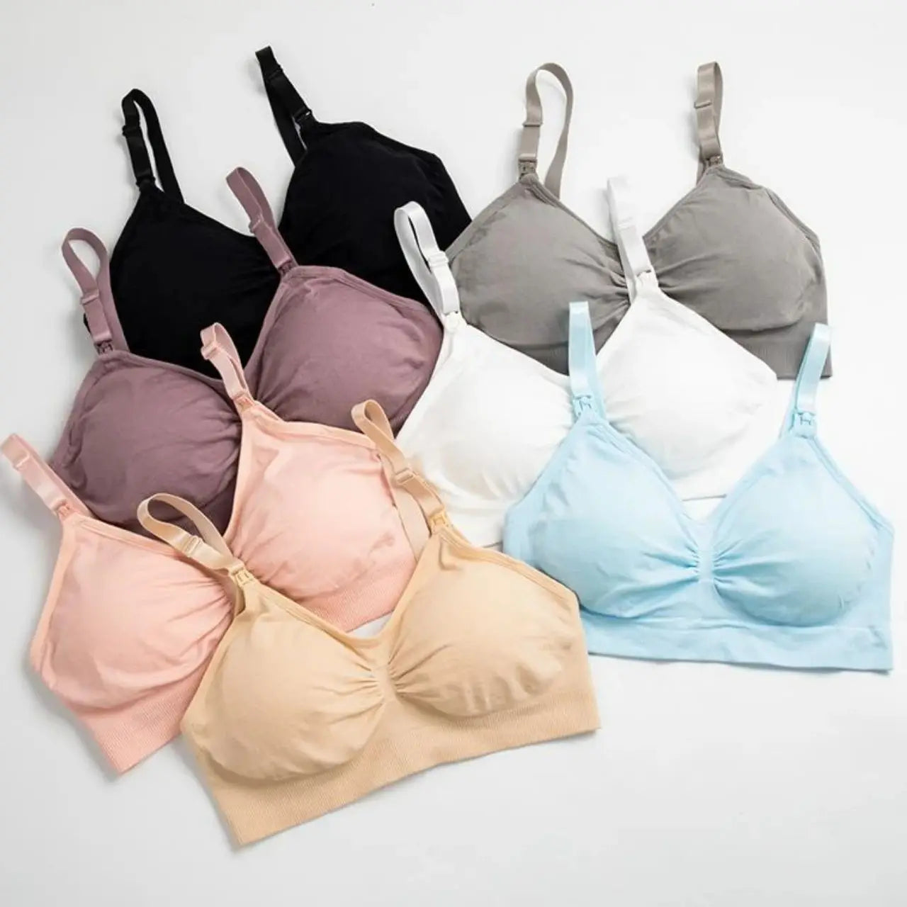Lot 3 soutiens-gorge d'allaitement coton respirant grande taille push-up