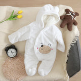 Combinaison bébé automne-hiver peluche chaud - grenouillère cartoon chien/lapin 0-2 ans
